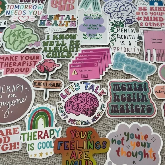 Mental Health Matters Stickers 100 pcs Therapy Kindness Meds Motivation - Picture 8 of 9